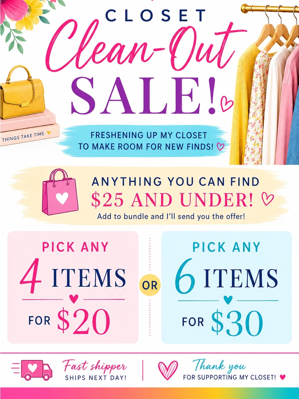 EVENT OVER  - BIGGEST CLOSET CLEAN-OUT SALE  BUNDLE DEALS!